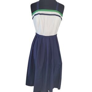 Vintage 70s Blue Midi Sundress S/M Boho Retro Casual Summer Dress EUC